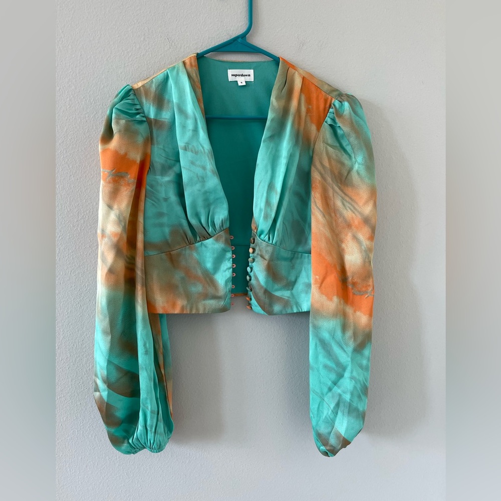 superdown tie dyed crop jacket